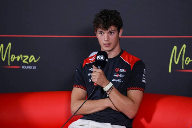 BEARMAN Ollie Oliver gbr, TGR Haas F1 Team VF 26, portrait taken during the press conference at the 2026 Formula 1 Gran Premio d’Italia, Italian Grand Prix, the 13th round of the 2026 Formula One World Championship, held September 4–6, 2026 at the Autodromo Nazionale Monza, in Monza, Italy Monza Italy