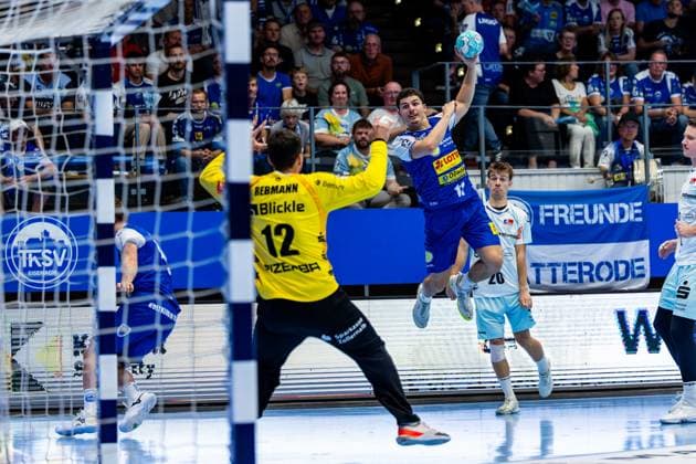 September 3, 2026, GER, Handball, Men, 2026–2027 Season, Opel 1st Division, Matchday 2, ThSV Eisenach vs. HBW Balingen-Weilstetten, Gian Attenhofer, ThSV Eisenach, 11 99817 Eisenach, Werner Assmann, Am Sportpark Hall, Thuringia, Germany