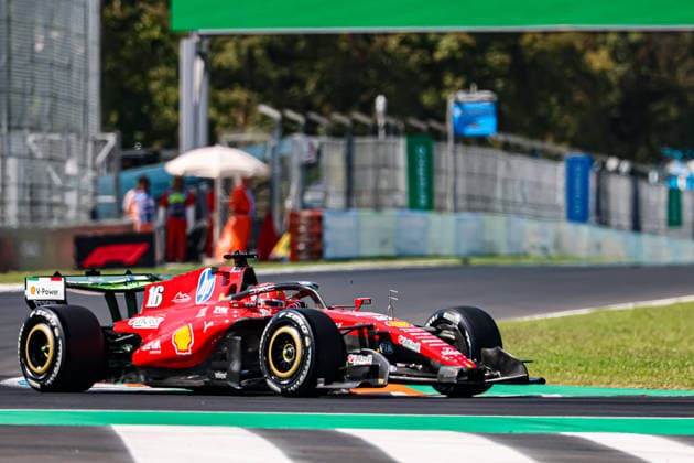 Charles Leclerc (MON) - Scuderia Ferrari HP during the Practice 1 session of the Formula 1 Pirelli Gran Premio d Italia 2026 at Autodromo Nazionale Monza in Monza, Italy. Round 15 of 24 of the 2026 FIA Formula One World Championship, WM, Weltmeisterschaft held September 4-6, 2026. The Autodromo Nazionale Monza, the Temple of Speed, is the fastest circuit on the calendar and home of the tifosi. Formula 1 Pirelli Gran Premio d Italia 2026 - Round 15 of 24 - Autodromo Nazionale Monza, Monza, Italy F1-2026-R15-ITA