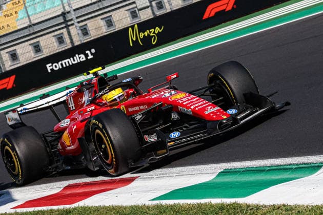 IPA88114795 - Lewis Hamilton (GBR) - Scuderia Ferrari HP during the Practice 2 session of the 2026 Formula 1 Pirelli Italian Grand Prix at the Autodromo Nazionale Monza in Monza, Italy. Round 15 of 24 in the 2026 FIA Formula One World Championship, WM, Weltmeisterschaft held September 4–6, 2026. The Autodromo Nazionale Monza, the Temple of Speed, is the fastest circuit on the calendar and home to the tifosi. Copyright: xAlessioxDexMarco IPAxSportx xx 88114795