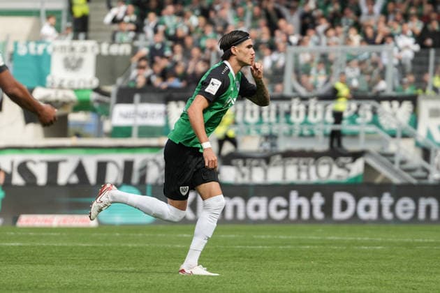 Germany 3rd League 2026–2027, Matchday 4: SC Preußen Münster vs. TSV Havelse, Saturday, September 5, 2026, LVM Preußenstadion, Münster, North Rhine-Westphalia, Germany; Goal celebration, joy, emotions; 1–0 goal by Antonio Tikvic (SC Preußen Münster); 4 celebrations Copyright: xMerlexKölkingx