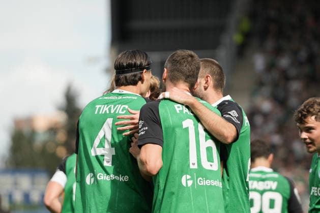 Germany 3rd Division 2026–2027, Matchday 4: SC Preußen Münster vs. TSV Havelse, Saturday, September 5, 2026, LVM Preußenstadion, Münster, North Rhine-Westphalia, Germany—Goal celebrations, joy, emotions—1-0 goal by Antonio Tikvic for SC Preußen Münster, 4 Copyright: xMerlexKölkingx