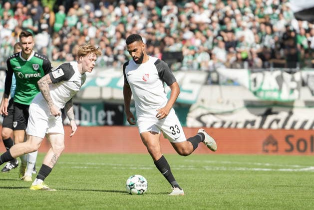 Germany 3rd Division 2026–2027, Matchday 4: SC Preußen Münster vs. TSV Havelse, Saturday, September 5, 2026, LVM Preußenstadion, Münster, North Rhine-Westphalia, Germany. Jesse Tugbenyo (TSV Havelse) has the ball 33 times. Copyright: xMerlexKölkingx