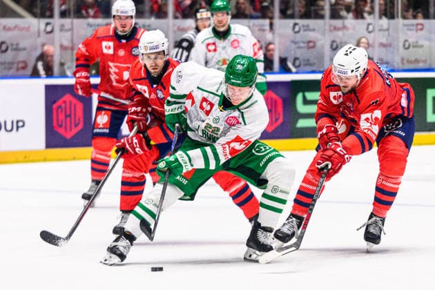 September 5, 2026: Fredrik Olofsson of Rögle during the CHL game between Dynamo Pardubice and Rögle on September 5, 2026 in Pardubice Photo Mathilda Schuler BILDBYRAN code MA MA1033 ice hockey CHL Champions Hockey League Dynamo Pardubice Rögle Rögle BBENG ice hockey CHL Champions Hockey League Dynamo Pardubice Rögle Rögle BBENG Copyright: MATHILDAxSCHULER BB260905MA045