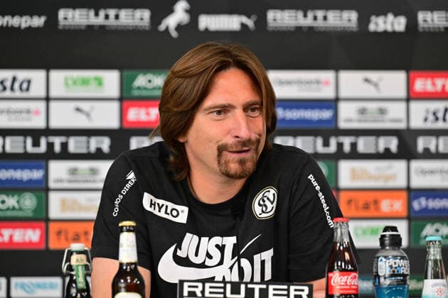 September 5, 2026, Mönchengladbach Soccer, Men s, 2026–2027 Season, Borussia Mönchengladbach vs. SV Elversberg: Vincent Wagner, Elversberg’s coach, at the post-game press conference. DFL regulations prohibit any use of photographs as image sequences and or quasi-video content at Borussia Park, North Rhine-Westphalia, Germany