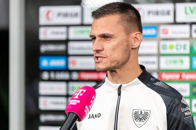Thomas Woerle of SC Preussen Münster, head coach, in an interview with Magenta Sport GER; SC Preussen Münster vs. TSV Havelse, soccer, 3. Liga, Matchday 4, 2026–2027 season, September 5, 2026 DFL regulations prohibit the use of photographs as image sequences and or quasi-video GER, SC Preussen Münster vs. TSV Havelse, soccer, 3. Liga, Matchday 4, 2026–2027 season, September 5, 2026, Münster Copyright: xEibner-Pressefoto JanxRollingerx EP_JSK