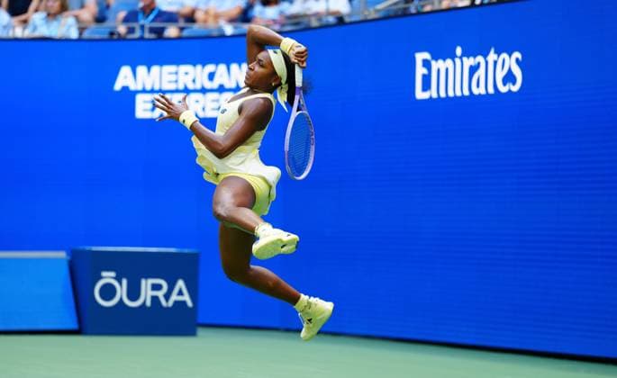 Sport Bilder des Tages Coco Gauff in third round action 2026 US Open, Day Seven, USTA Billie Jean King National Tennis Center, New York, USA - 05 Sep 2026New York USTA Billie Jean King National T New York (NY) United States of America EDITORIAL USE ONLY No use with unauthorised audio, video, data, fixture lists, club league logos or live services. Online in-match use limited to 120 images, no video emulation. No use in betting, games or single club league player publications.  Copyright: xJavierxGarcia Shutterstockx 17134332bb