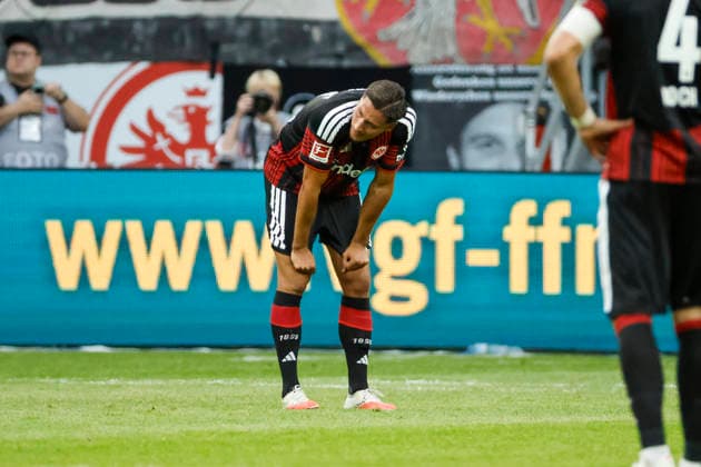 Younes Ebnoutalib, Eintracht Frankfurt, 11 after the game, Germany, soccer, Bundesliga 1, Matchday 2, 2026–2027, Eintracht Frankfurt vs. FC Augsburg, September 6, 2026, Frankfurt am Main, Deutsche Bank Park, Germany Copyright: xGrantxHubbsx