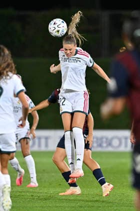 September 6, 2026, Madrid, Madrid, Spain: 22 BELLA ANDERSSON of Real Madrid CF Femenino clears the ball with a header during the Spanish Women League, Liga F, football match played between REAL MADRID fem Vs SD EIBAR femenino at Alfredo Di Stefano stadium on September 6, 2026, in Valdebebas, Madrid, Spain. Madrid Spain - ZUMAc312 20260906_zsp_c312_306 Copyright: xOscarxManuelxSanchezx