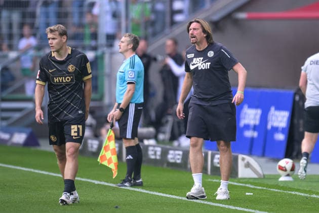 DUISBURG, GERMANY, SEPTEMBER 5: Elversberg head coach Vincent Wagner looks dissatisfied during the 2026 DFB Cup match between MSV Duisburg and SV Elversberg at the Schauinsland Reisen Arena on September 5, 2026 in Duisburg, Germany. Photo by Markus Fischer, 24passion, Duisburg, Schauinsland Reisen Arena, Germany Copyright: 24passionx