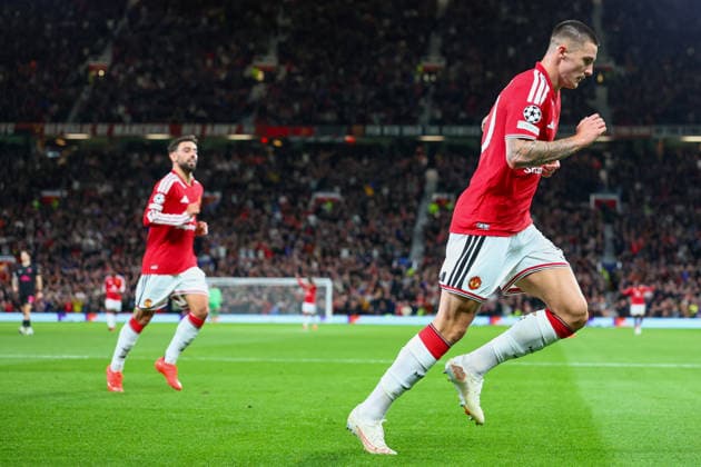 RECORD DATE NOT STATED 10th September 2026; Old Trafford, Manchester, England; UEFA Champions League Football, Manchester United, ManU versus Sabah; Benjamin Sesko of Manchester United scores in the 45th minute to make it 3-0 RogerxEvans
