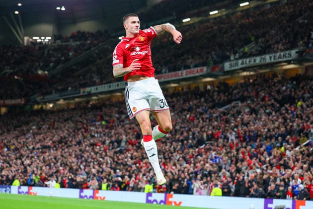 RECORD DATE NOT STATED 10th September 2026; Old Trafford, Manchester, England; UEFA Champions League Football, Manchester United, ManU versus Sabah; Benjamin Sesko of Manchester United scores in the 45th minute to make it 3-0 RogerxEvans