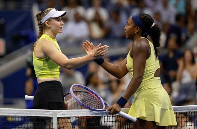 US Open tennis tournament - Day 12 Elena Rybakina (L) of Kazakhstan salutes Coco Gauff (R) of the USA after winning their Women s Singles Semifinals match of the US Open Tennis Championships at the USTA Billie Jean King National Tennis Center in Flushing Meadows, New York, USA, 10 September 2026. FLUSHING MEADOWS NEW YORK United States  Copyright: xCRISTOBALxHERRERA-ULASHKEVICHx