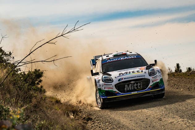 IPA88384005 - 55 Driver Joshua McErlean and Co-Driver Eoin Treacy of the M Ford World Rally Team, driving the Ford Puma Rally1, faced challenges during the shakedown at the FIA World Rally Championship WRC, Motorsport Rallye, WM Rally Chile Biobio 2026 on September 10 in Concepción, Chile  Copyright: xLucaxBarsali IPAxSportx xx IPA88384005