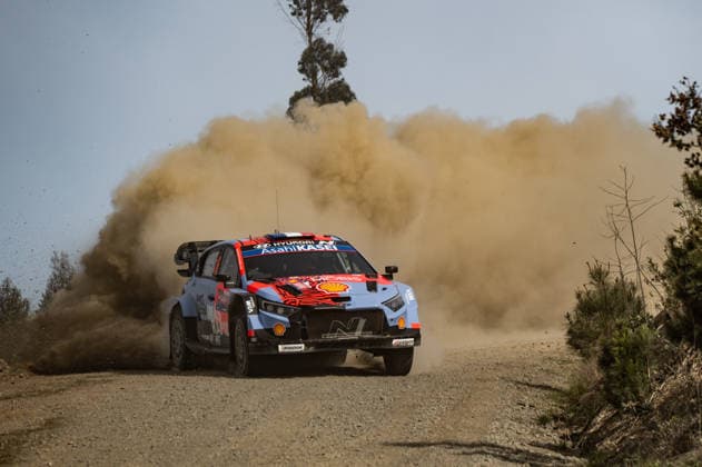 IPA88384007 - Driver Adrien Fourmaux and co-driver Alexandre Coria of the Hyundai Shell Mobis World Rally Team, driving the Hyundai i20 N Rally1, took part in the shakedown during the FIA World Rally Championship WRC, Motorsport Rallye, WM Rally Chile Biobio 2026 on September 10 in Concepción, Chile.  Copyright: xLucaxBarsali IPAxSportx xx IPA88384007