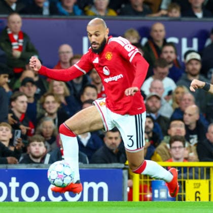 RECORD DATE NOT STATED 10th September 2026; Old Trafford, Manchester, England; UEFA Champions League Football, Manchester United, ManU versus Sabah; Noussair Mazraoui of Manchester United RogerxEvans