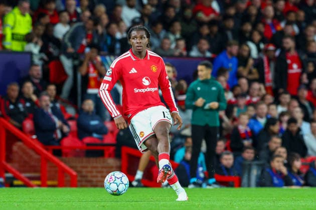 RECORD DATE NOT STATED 10th September 2026; Old Trafford, Manchester, England; UEFA Champions League Football, Manchester United, ManU versus Sabah; Patrick Dorgu of Manchester United plays forward RogerxEvans