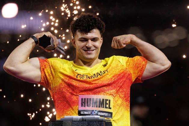 BUDAPEST, HUNGARY - SEPTEMBER 11, 2026: Merlin HUMMEL (GER Germany Hammer Throw) becomes the first German champion during the World Athletics Ultimate Championship at Gyula Zsivotzky National Athletics Centre on September 11, 2026 in Budapest, Hungary. Hungary Copyright: xAxelxKohringx