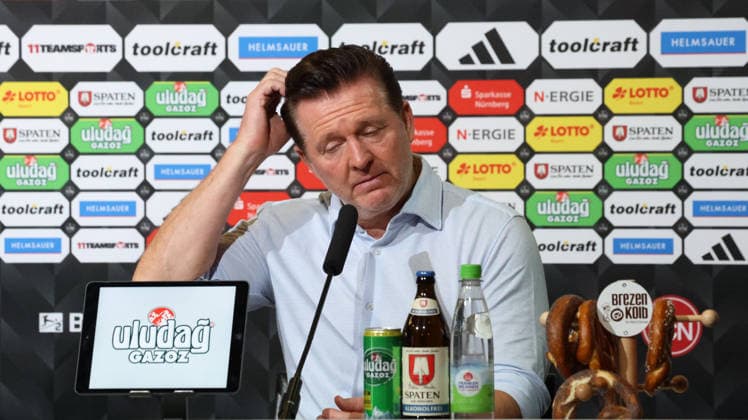 September 11, 2026, xrekx, Soccer 2. Bundesliga, 1. FC Nuremberg vs. Hannover 96 – Post-match press conference with Christian Titz, coach of Hannover 96. DFL and DFB regulations prohibit any use of photographs as image sequences and or quasi-video. Nuremberg
