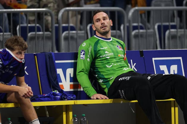 Magnus Bierfreund, HBW Balingen Weilstetten, Goalkeeper No. 16, Rhein Neckar Löwen vs. HBW Balingen Weilstetten, Handball, Bundesliga, Matchday 4, 2026–2027, September 11, 2026, Rhein Neckar Löwen vs. HBW Balingen Weilstetten, Handball, Bundesliga, Matchday 4, 2026–2027, September 11, 2026, Mannheim Copyright: xEibner-Pressefoto JanxPrihodax EP_JPA