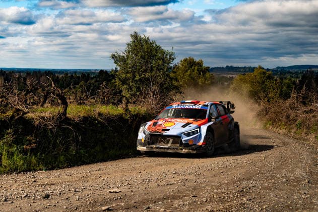 IPA88425580 - Driver Adrien Fourmaux and co-driver Alexandre Coria of the Hyundai Shell Mobis World Rally Team, driving the Hyundai i20 N Rally1, faced the second day of racing during the FIA World Rally Championship WRC, Motorsport Rallye, WM Rally Chile Biobio 2026 on September 11 in Concepción, Chile.  Copyright: xLucaxBarsali IPAxSportx xx IPA88425580