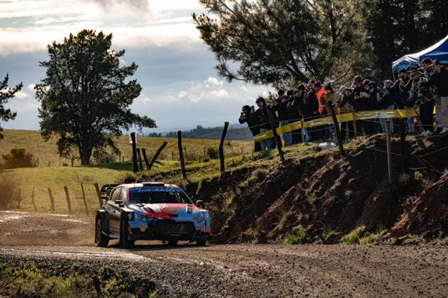 IPA88425584 - Driver Adrien Fourmaux and co-driver Alexandre Coria of the Hyundai Shell Mobis World Rally Team, driving the Hyundai i20 N Rally1, faced the second day of competition during the FIA World Rally Championship WRC, Motorsport Rallye, WM Rally Chile Biobio 2026 on September 11 in Concepción, Chile.  Copyright: xLucaxBarsali IPAxSportx xx IPA88425584