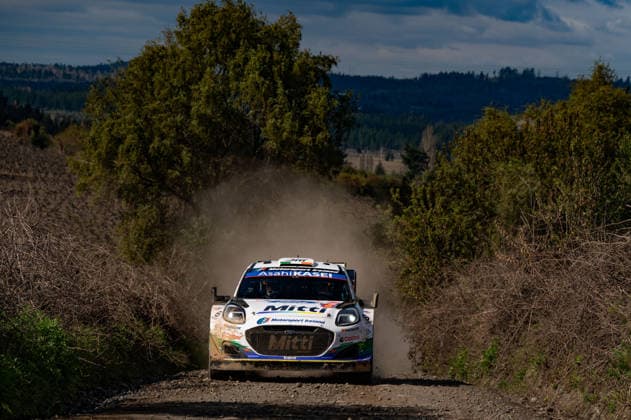 IPA88425767 - 55 Driver Joshua McErlean and co-driver Eoin Treacy of the M Ford World Rally Team, driving a Ford Puma Rally1, faced the second day of racing during the FIA World Rally Championship WRC, Motorsport Rallye, WM Rally Chile Biobío 2026 on September 11 in Concepción, Chile.  Copyright: xLucaxBarsali IPAxSportx xx IPA88425767