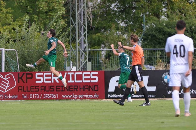 September 12, 2026, Soccer, Men s, Bavarian Regional League, 2026–2027 Season, Matchday 8: VfB Eichstätt vs. FC Schweinfurt 05; VfB Eichstätt celebrates a 1–0 victory; Eichstätt Hirsch Sportpark, Bavaria, Germany