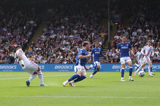 12th September 2026; Selhurst Park, London, England; Premier League Football, Crystal Palace versus Ipswich Town; Anan Khalaili of Crystal Palace scores in the 14th minute for 1-0 KatiexChan