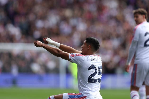 12th September 2026; Selhurst Park, London, England; Premier League Football, Crystal Palace versus Ipswich Town; Anan Khalaili of Crystal Palace celebrates his goal in the 14th minute for 1-0 KatiexChan