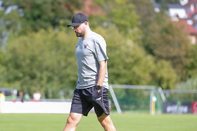 September 12, 2026, Soccer, Men s, Bavarian Regional League, 2026–2027 Season, Matchday 8: VfB Eichstätt vs. FC Schweinfurt 05; Coach Jan Gernlein; FC Schweinfurt 05 heading to the locker room; single frame; Eichstätt Hirsch Sportpark, Bavaria, Germany