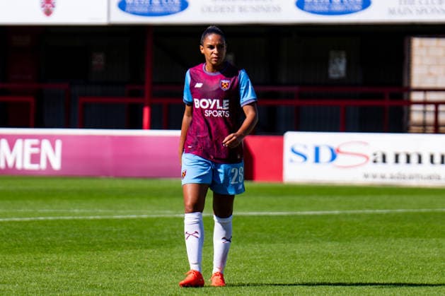 Barclays Women™s Super League match between West Ham United and London City Lionesses LONDON, ENGLAND - SEPTEMBER 12: Estelle Cascarino of West Ham United during the Barclays Women™s Super League match between West Ham United and London City Lionesses at Chigwell Construction Stadium on September 12, 2026 in London, England (Photo by Nina Farooqi beanhive) London United Kingdom Copyright: xNinaxFarooqix