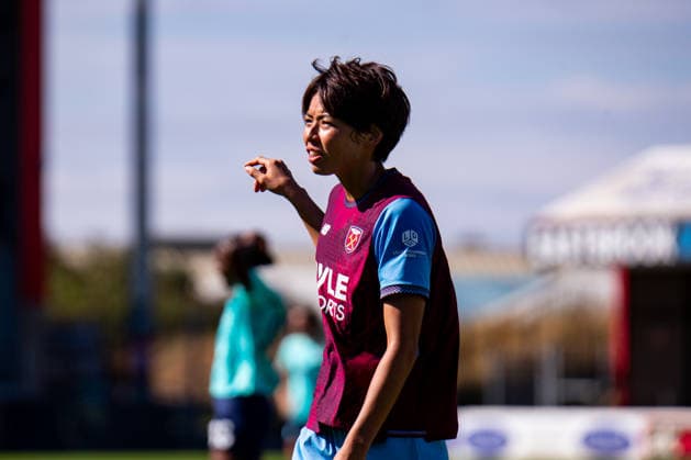 Barclays Women™s Super League match between West Ham United and London City Lionesses LONDON, ENGLAND - SEPTEMBER 12: Saki Kumagai of West Ham United during the Barclays Women™s Super League match between West Ham United and London City Lionesses at Chigwell Construction Stadium on September 12, 2026 in London, England (Photo by Nina Farooqi beanhive) London United Kingdom Copyright: xNinaxFarooqix