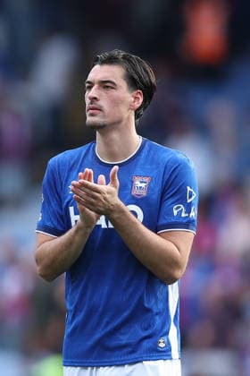 12th September 2026; Selhurst Park, London, England; Premier League Football, Crystal Palace versus Ipswich Town; Jacob Greaves of Ipswich Town thanking the fans after the match KatiexChan