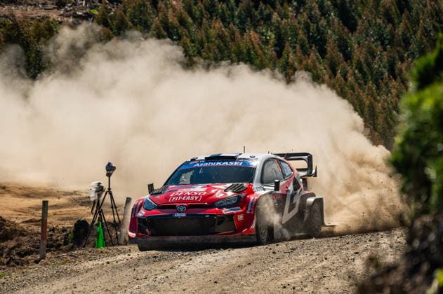 IPA88469703 - Driver Sami Pajari and co-driver Marko Salminen of the Toyota Gazoo Racing WRT team, driving a Toyota GR Yaris Rally2, are in third place on the third day of the FIA World Rally Championship WRC, Motorsport Rallye, WM Rally Chile Biobío 2026 on September 12 in Concepción, Chile. Copyright: xLucaxBarsali IPAxSportx xx IPA88469703