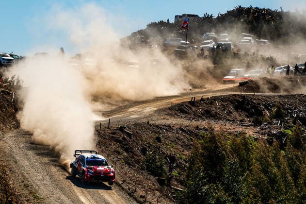 IPA88469696 - Driver Sami Pajari and Co-Driver Marko Salminen of the Toyota Gazoo Racing WRT team, driving a Toyota GR Yaris Rally2, are facing the third day of competition during the FIA World Rally Championship WRC, Motorsport Rallye, WM Rally Chile Biobío 2026 on September 12 in Concepción, Chile. Copyright: xLucaxBarsali IPAxSportx xx IPA88469696