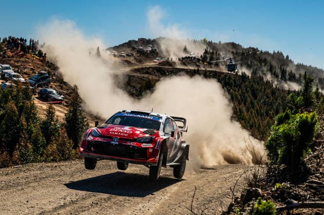 IPA88469697 - Driver Takamoto Katsuta and co-driver Aaron Johnston of Team Toyota Gazoo Racing WRT, driving a Toyota GR Yaris Rally1, are in third place on the third day of the FIA World Rally Championship WRC, Motorsport Rallye, WM Rally Chile Biobio 2026 on September 12 in Concepción, Chile.  Copyright: xLucaxBarsali IPAxSportx xx IPA88469697