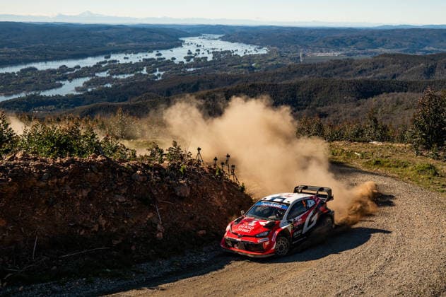 IPA88469701 - Driver Sami Pajari and co-driver Marko Salminen of the Toyota Gazoo Racing WRT team, driving a Toyota GR Yaris Rally2, are in third place on the third day of the FIA World Rally Championship WRC, Motorsport Rallye, WM Rally Chile Biobío 2026 on September 12 in Concepción, Chile. Copyright: xLucaxBarsali IPAxSportx xx IPA88469701