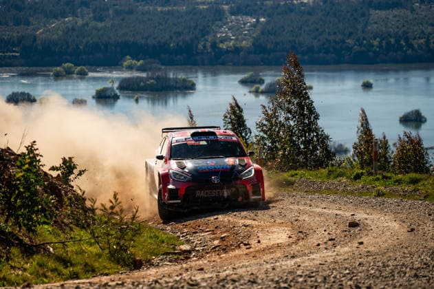 IPA88469710 - Driver Gus Greensmith and co-driver Jonas Andersson of the Team Toyota GR Yaris Rally2 WRC2 are in third place on the third day of the FIA World Rally Championship WRC, Motorsport Rallye, WM Rally Chile Biobío 2026, on September 12, in Concepción, Chile.  Copyright: xLucaxBarsali IPAxSportx xx IPA88469710