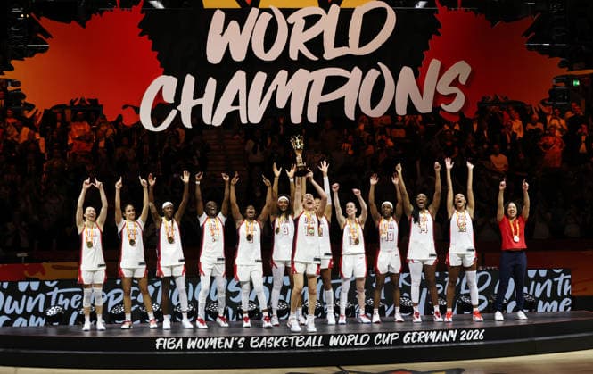 Team USA Celebrates the World Championship Sports Basketball FIBA World Cup Women s World Championship World Cup Final 2026-2027 Season September 13, 2026 France vs. USA