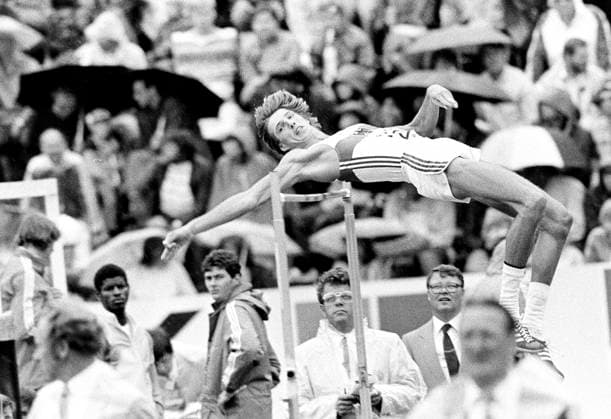 Track and Field, World Championships: Dietmar Mögenburg of West Germany placed fourth in the high jump in Helsinki, Finland  Copyright: xBildbyranx