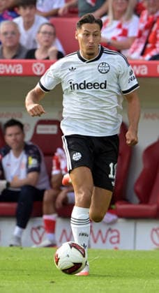 Younes Ebnoutalib photographed at the Bundesliga soccer match between Mainz 05 and Eintracht Frankfurt on September 12, 2026, in Mainz. DFL and DFB regulations prohibit any use of photographs as image sequences and or quasi-video.