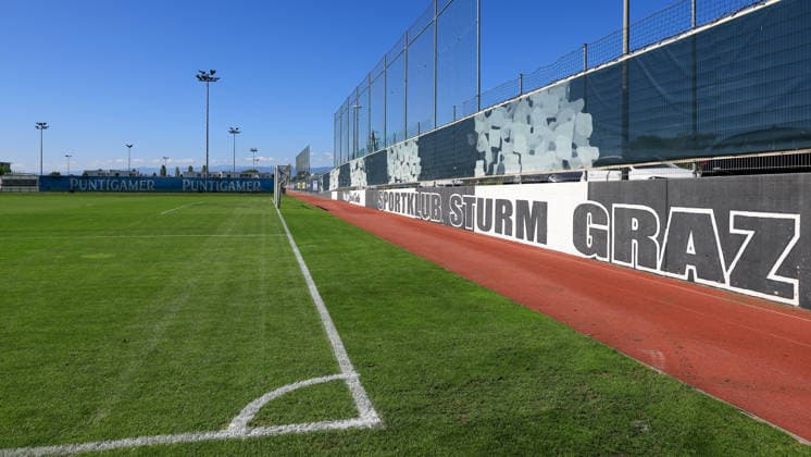 SOCCER - UEFA EL, Sturm vs Rennais GRAZ,AUSTRIA,15.SEP.26 - SOCCER - UEFA Europa League, Sturm Graz vs Stade Rennais FC, preview, training Sturm. Image shows an overview of the trainingscenter Messendorf.  GEPAxpictures xMarioxBuehner-Weinrauch