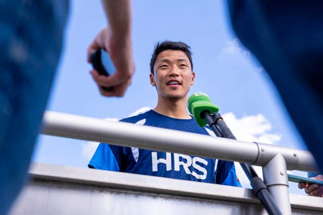 September 15, 2026, Soccer, FC Schalke 04 Training Session, Media Round with Hee-chan Hwang, FC Schalke 04, Gelsenkirchen, FC Schalke 04 Training Facility, North Rhine-Westphalia, Germany, xRHR, PHOTO YYx Copyright: RHR-FOTOx RHR-FOTO YY