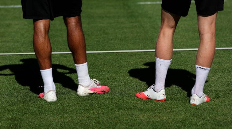 September 15, 2026, Germany, Stuttgart, VfB Stuttgart Soccer Practice, Feature: Soccer Players Legs