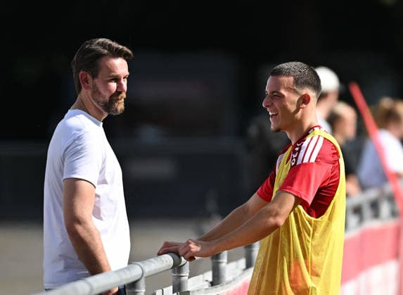September 15, 2026, xophax, Soccer, Bundesliga 1, 1. FC Köln Training: Thomas Kessler (1. FC Köln), left, and Said El Mala (1. FC Köln), right. DFL and DFB regulations prohibit any use of photographs as image sequences and or quasi-video. Cologne