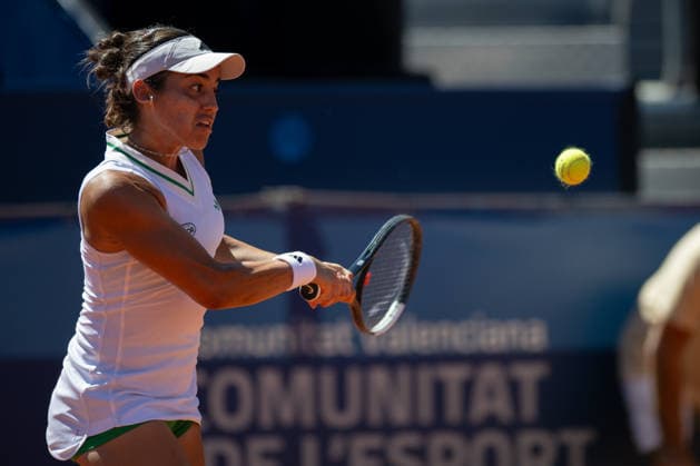 BBVA Open Internacional of Valencia Round of 32 Lucia Cortez Llorca from Spain against Alicia Herrero Linana from Spain in action during the BBVA Open Internacional of Valencia Round of 32 at Sporting Tennis Valencia, (Valencia ) on September 15, 2026. Copyright: xVicentexVidalxFernandezx