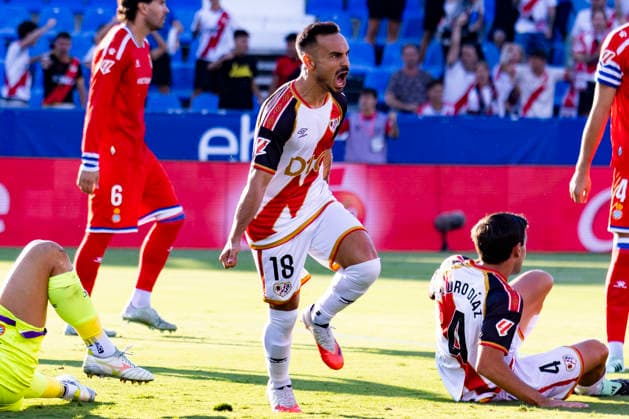 Rayo Vallecano vs. Espanyol, La Liga EA Sports 2026, September 15, 2026, Estadio Butarque, Leganés, Madrid, Spain Álvaro García of Rayo Vallecano celebrates his goal during the La Liga EA Sports match between Rayo Vallecano and Espanyol at Estadio Butarque on September 15, 2026, in Leganés, Madrid, Spain Leganés Estadio Butarque Madrid Spain Copyright: xAlejandroxMatiasxAcostax