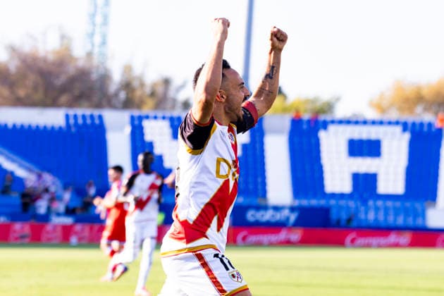 Rayo Vallecano vs. Espanyol, La Liga EA Sports 2026, September 15, 2026, Estadio Butarque, Leganés, Madrid, Spain Álvaro García of Rayo Vallecano celebrates his goal during the La Liga EA Sports match between Rayo Vallecano and Espanyol at Estadio Butarque on September 15, 2026, in Leganés, Madrid, Spain Leganés Estadio Butarque Madrid Spain Copyright: xAlejandroxMatiasxAcostax