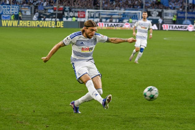 Joshua Bitter Duisburg 29 Action Single Frame Cutout 15 09 2026 ¢ Soccer ¢ MSV Duisburg vs. TSV Havelse, Schauinsland Reisen Arena, Duisburg, DFB and DFL regulations prohibit any use of photographs as image sequences and or quasi-video. NRW, Germany Copyright: xpepphotox xSaschaxWeizx pep00321, pep_20260915_hm